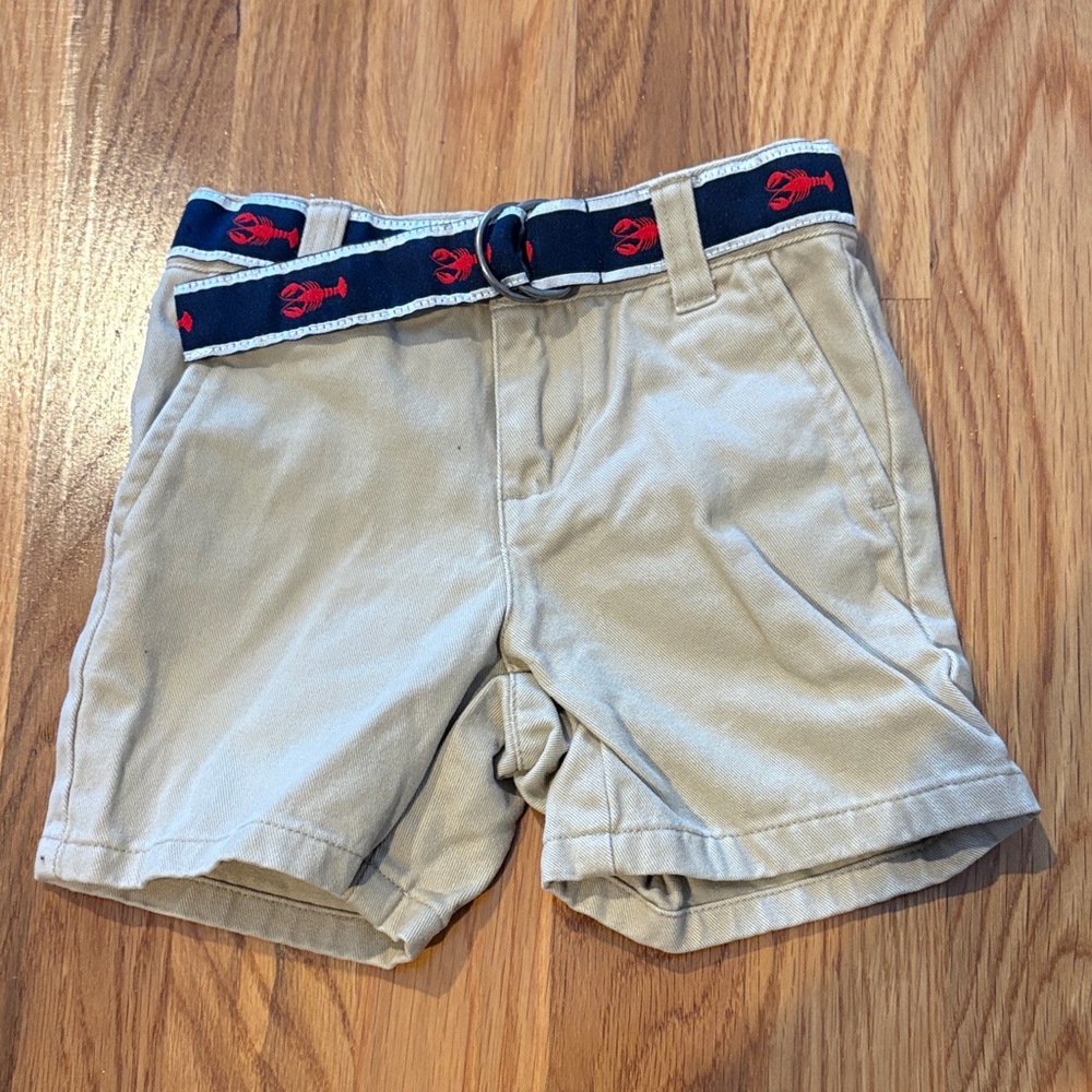 Janie and Jack Khaki Shorts with Navy Accents
